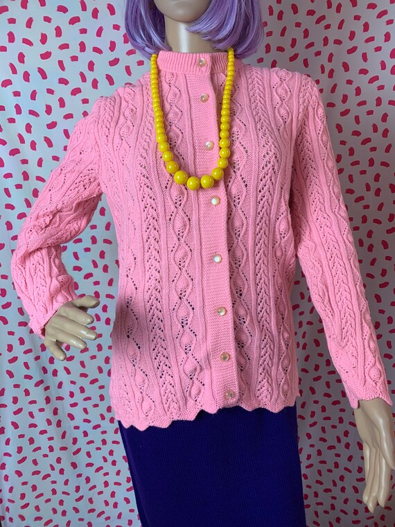 Vintage 1960’s Pink Cardigan Sweater - image 2