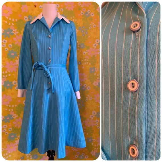 baby blue collared dress