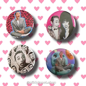 Peewee Herman Button pack Choose one or get all four! 1.75” diameter Button Badge Set 80’s 90’s Pop Culture