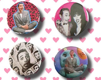 Peewee Herman Button pack Choose one or get all four! 1.75” diameter Button Badge Set 80’s 90’s Pop Culture