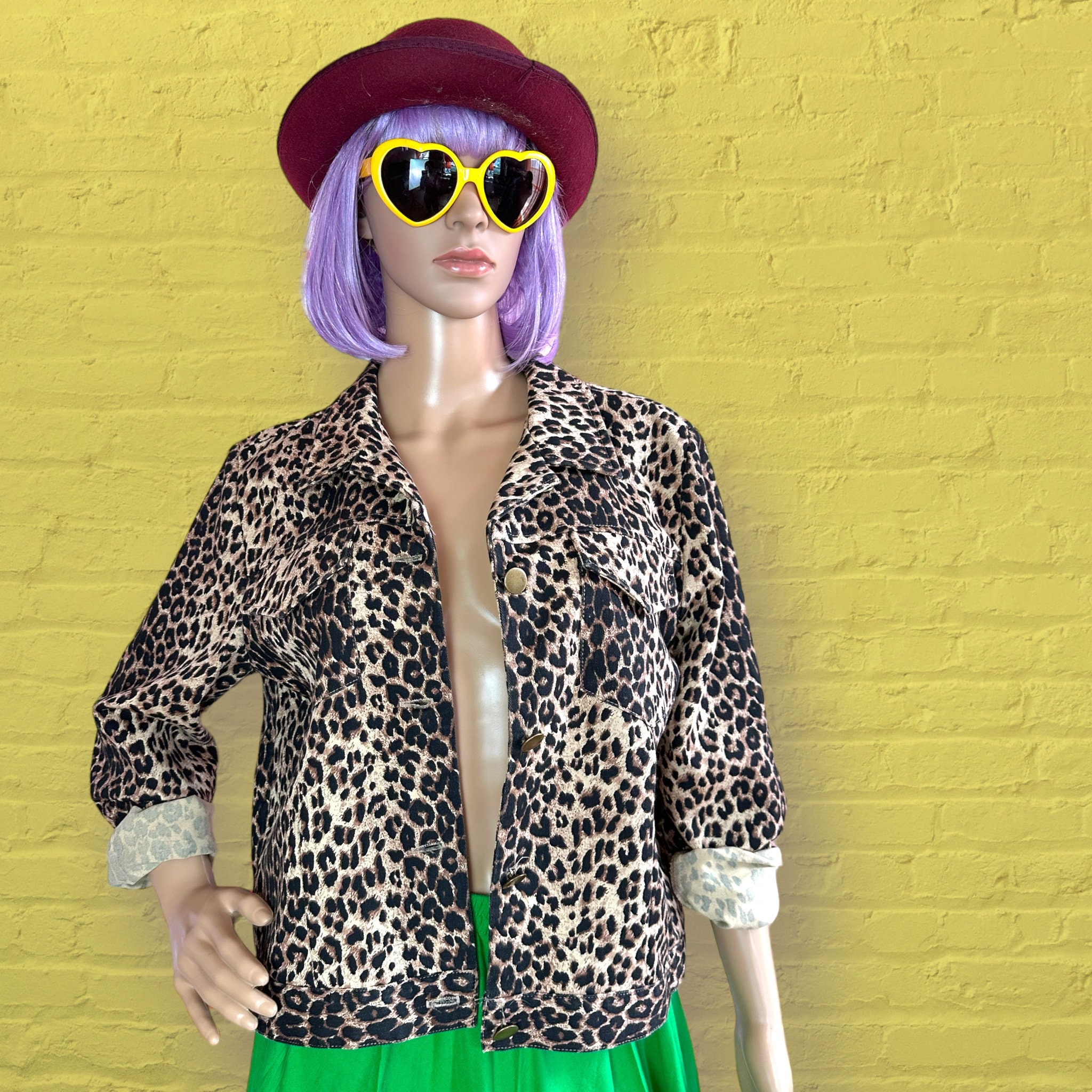 ASOS DESIGN Plus Leopard Print Denim Jacket, $19 | Asos | Lookastic