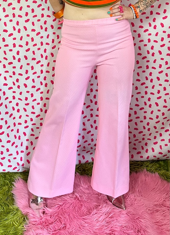 Vintage 1970’s Pastel Pink Bell Bottom Pants Hippi
