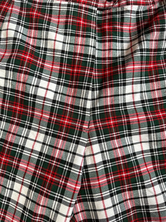 Vintage 1980’s Red Green White Black Plaid Pants - image 4