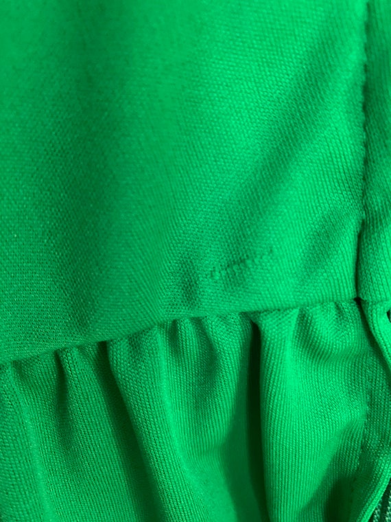 Vintage 1970’s Kelly Green Polyester Dress - image 6