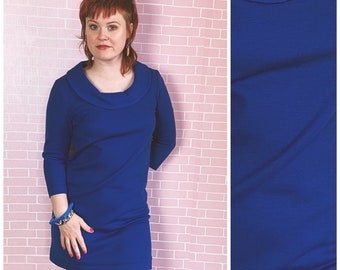 Vintage 1970’s Royal Blue Collared 3/4 Length Sleeve Mini Mod Dress