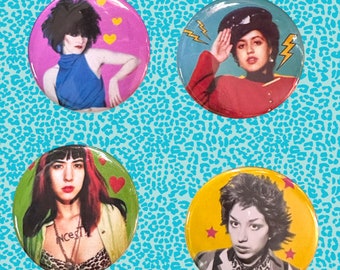 Punk Icons Buttons X Ray Spex Alice Bag Kathleen Hanna 1.75” Badges
