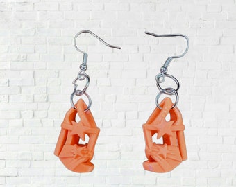 Handmade Orange Barbie Shoe Dangle Earrings Punk Funny Cute Colorful Festival