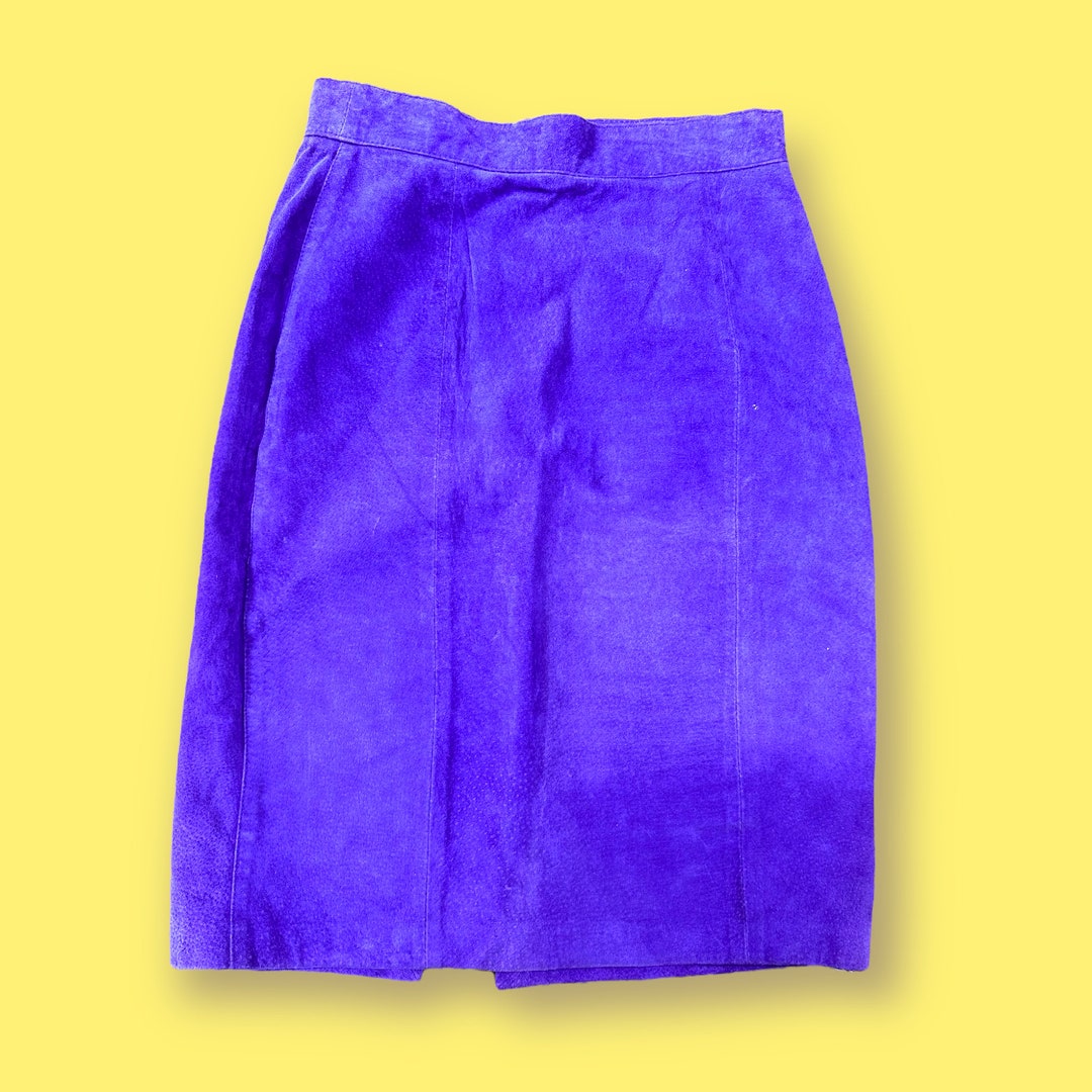 Suede Color Vintage Split Pencil Skirt