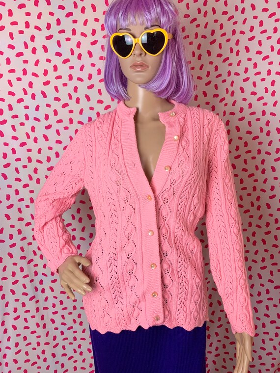 Vintage 1960’s Pink Cardigan Sweater - image 4