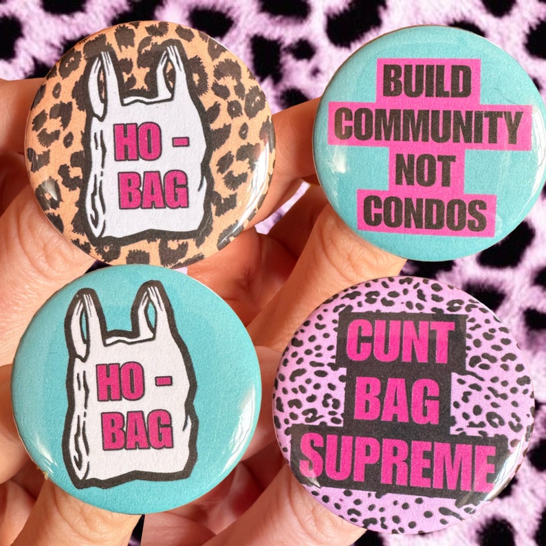 Handmade Buttons Choose One Ho Bag Cunt Bag Community Badges Pins Lapel Pins Punk Funny Bild 1