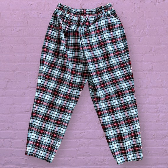 Vintage 1980’s Red Green White Black Plaid Pants - image 2