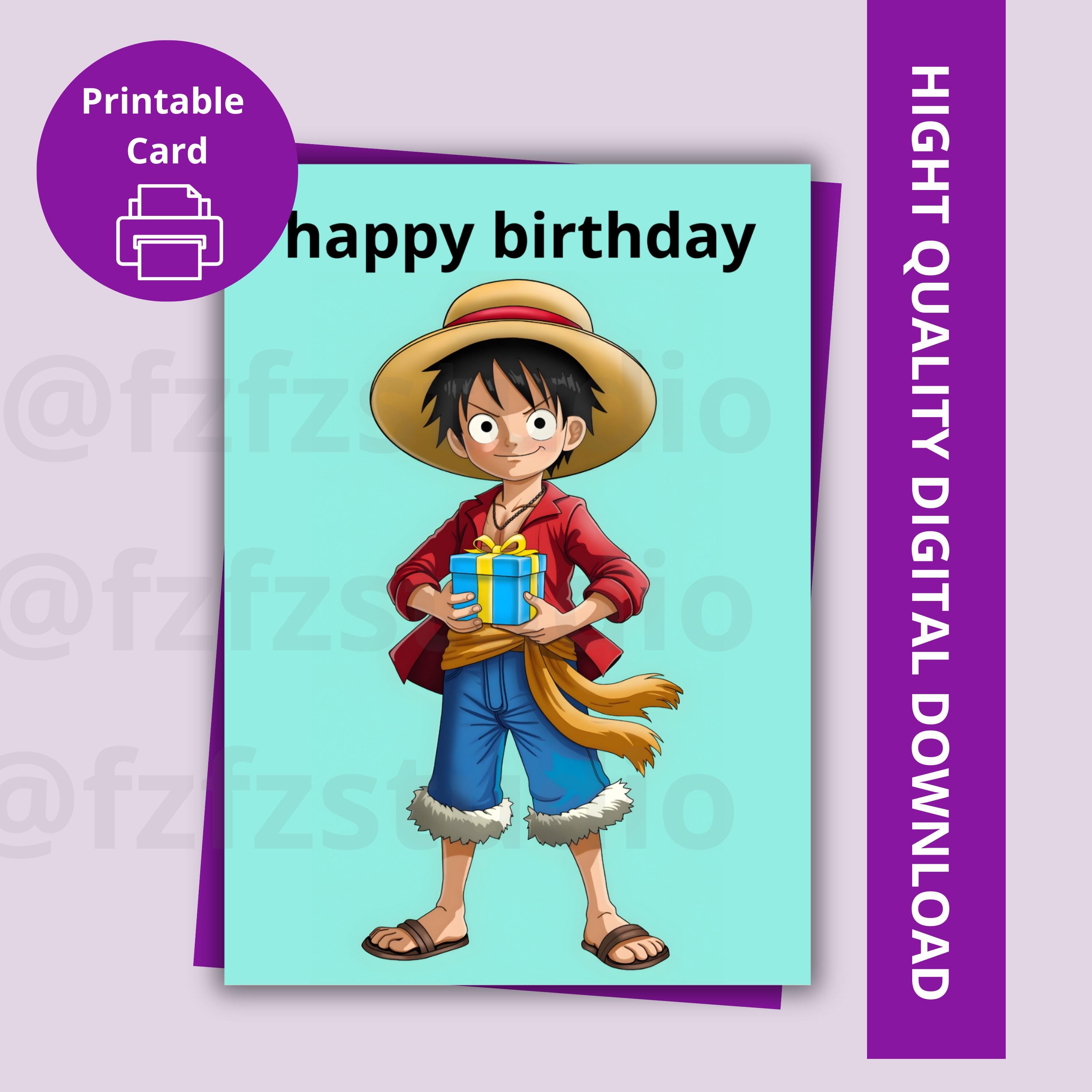 One Piece Birthday Card - Etsy