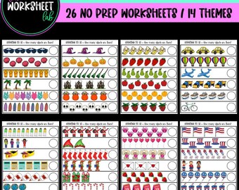 Counting Objects to 10 Worksheets (COLOUR)