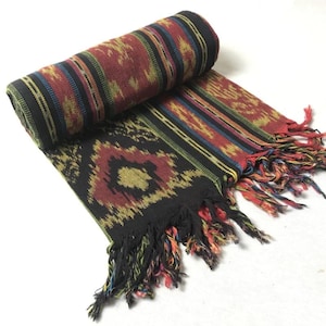 Fabric ikat 120x220cm, Blanket Indonesian ikat ethnic fabric, Traditional Indonesian Fabric, Handwoven Sumba Ikat Textile, Boho Home Decor