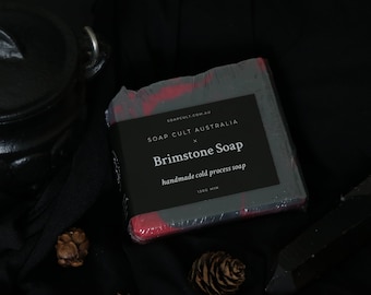 Brimstone Soap | Vanilla, Sandalwood, Hot Rocks | Witchcraft, Occult, Gothic Vegan Soap