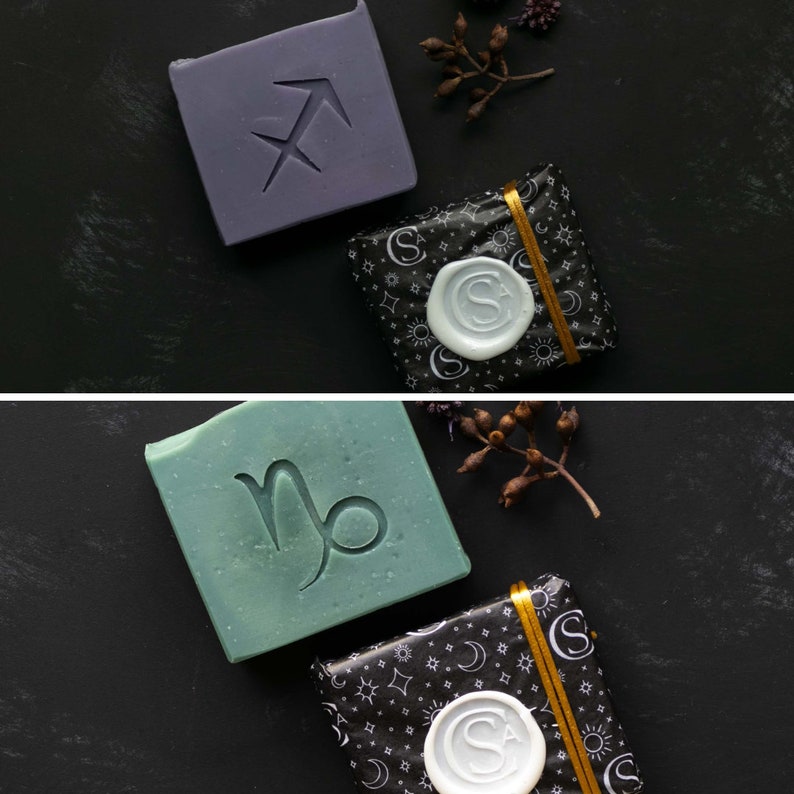 Zodiac Astrology Sign Soap Gift, astrological symbol, gift wrapped, vegan self-care, occult, spiritual cleansing, witchy gift for her, local image 9