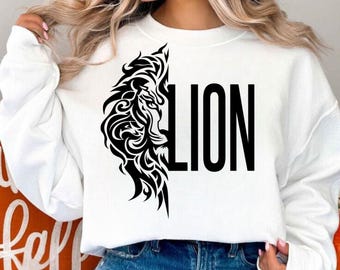 Lion Head Silhouette Bundle: SVG PNG Vector Graphics for Cricut