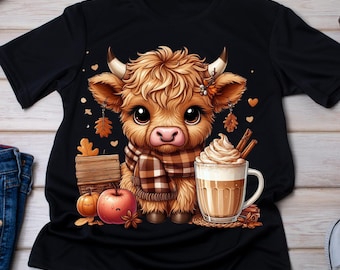 Highland Cow Halloween Clipart, Spooky PNG (Digital Download)