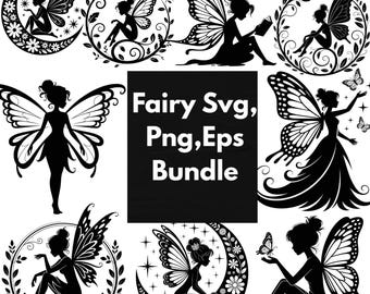 Fairy SVG Design Bundle: Laser Cutting, Cricut, Clipart (Instant Download)