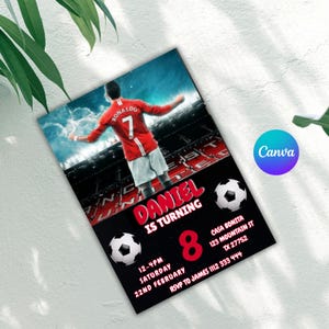 Ronaldo Birthday Invitation CR7 Birthday, Editable Ronaldo Birthday Invite, Canva Template, Soccer Birthday Invite, Birthday Invitation