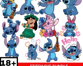 Stitch SVG Bundle, Disney Clipart (svg, png, eps, pdf)