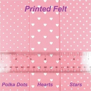 22 Printed White Polka Dots Felt Sheets 20cm x 20cm per sheet P20x20 image 4