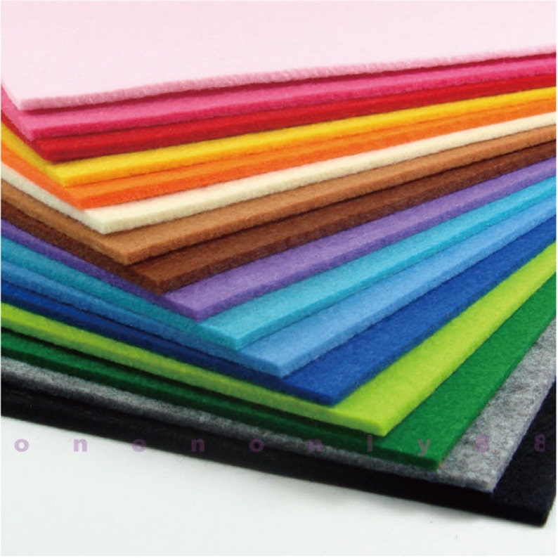 3MM Thick Felt Fabric 6 Sheets 20cm x 20cm Pick your own Etsy