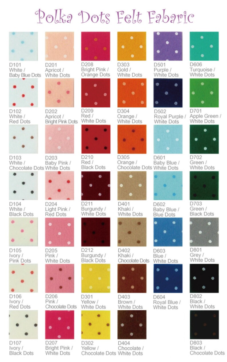 5 YARDS Printed Felt Fabric pick your own colors PR1y image 2