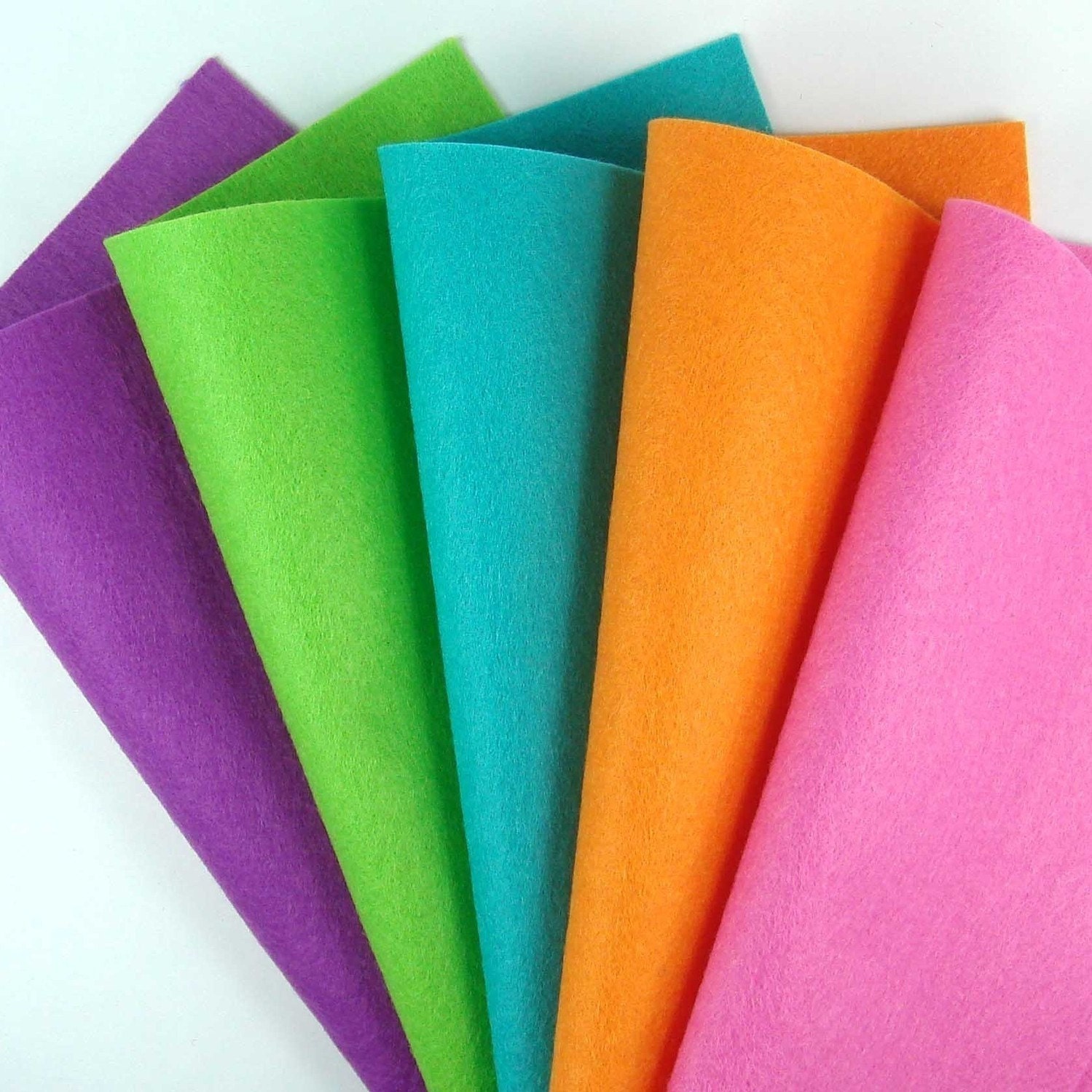 5 Colors Felt Set Brights 20cm X 20cm per Sheet Etsy