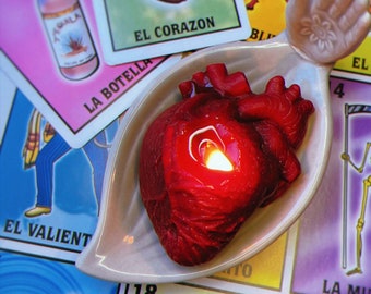Heart Candle / Small Anatomical Heart Candle / Loteria