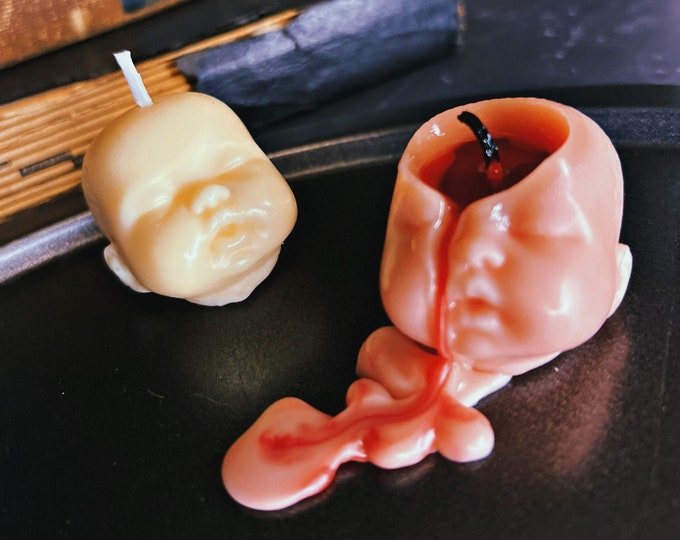 Creepy Baby Bleeding Candle / Spooky Doll Head Candle