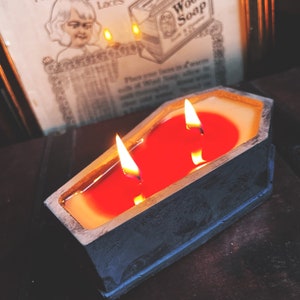 Concrete Bleeding Coffin Candle