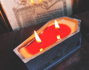 Concrete Bleeding Coffin Candle