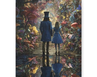 Alice in Wonderland Canvas Art, Whimsical Fairy Tale Decor
