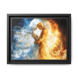 Framed Canvas Art, Romantic Couple Wall Decor, Gift for Anniversary, Home Decor, Print for Living Room, Wedding Gift
