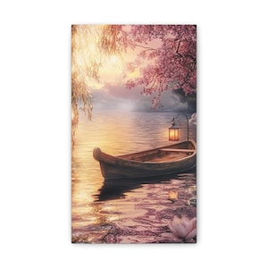 Serene Landscape Canvas Print, Wall Art Decor for Home, Floral Artwork, Perfect for Gifts, Nature Lover Decor, Peaceful Atmosphere