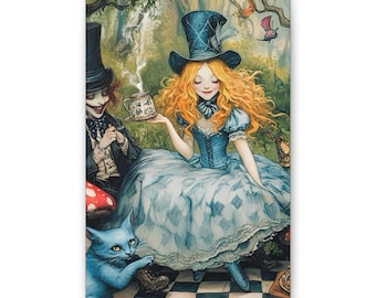 Alice in Wonderland Canvas Print, Enchanted Fantasy Wall Decor