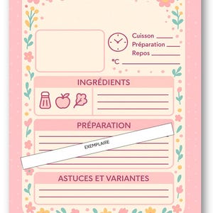 Fiches recettes à imprimer – 2 par page – Format A4 – PDF prêt à télécharger