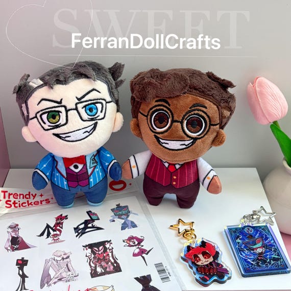 Human Alastor & Vincent Human Vox Plushies – Hazbin Hotel Season 2