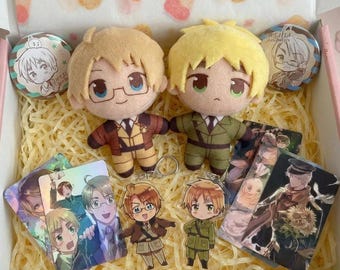 Muñecos de peluche de Hetalia - Arthur Kirkland y Alfred F. Jones 10 cm