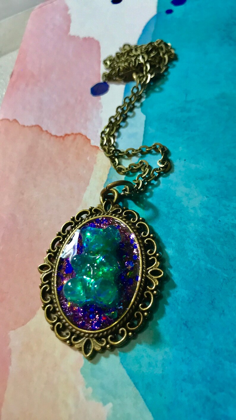 Blue Gummy Bear Necklace
