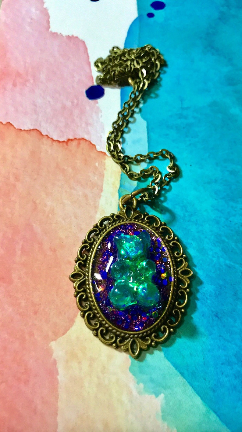 Blue Gummy Bear Necklace