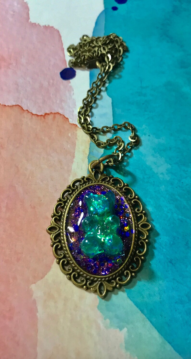 Blue Gummy Bear Necklace