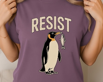 Penguins RESIST Anti-Tariff Protest Tee,Subtle FDT Resistance,Penguins Against Tariffs Tee,RESIST TShirt,Political Activism Shirt