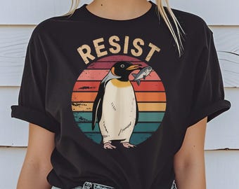 Penguins RESIST Anti-Tariff Protest Tee,Subtle FDT Resistance,Penguins Against Tariffs Tee,RESIST TShirt,Political Activism Shirt