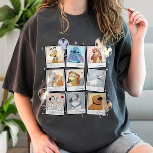 Retro Disney Dogs Polaroid Shirt, 101 Dalmatians Lady And The Tramp Pluto Stitch Pets Disney Movie Matching Tee, WDW Dog Lovers Mom Shirt
