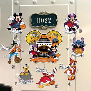Custom Mickey & Friends Halloween On The High Seas Magnet, D N  Cruise Line Magnet, D N  Family Cruise Ship Door, Halloween Home Decor
