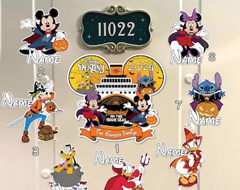 Custom Mickey & Friends Halloween On The High Seas Magnet, D N  Cruise Line Magnet, D N  Family Cruise Ship Door, Halloween Home Decor