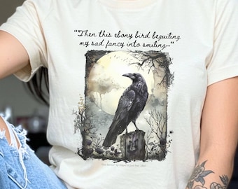 Edgar Allan Poe Raven T-Shirt: Poetcore Shirt, Gothic Dark Academia, Comfort Colors