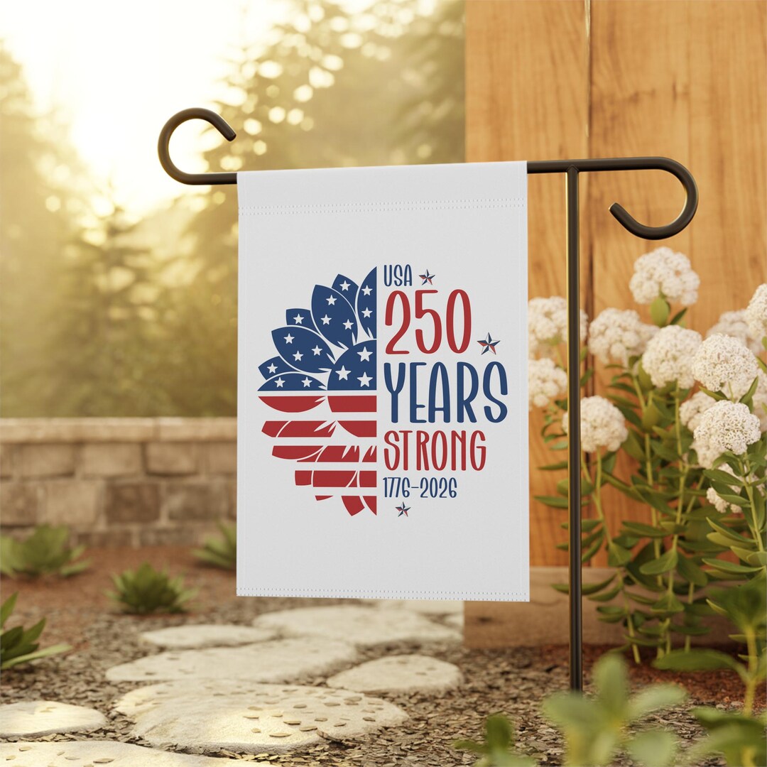 America 250 Garden Flag, 1776 2026 Floral Patriotic Flag, Double Sided ...